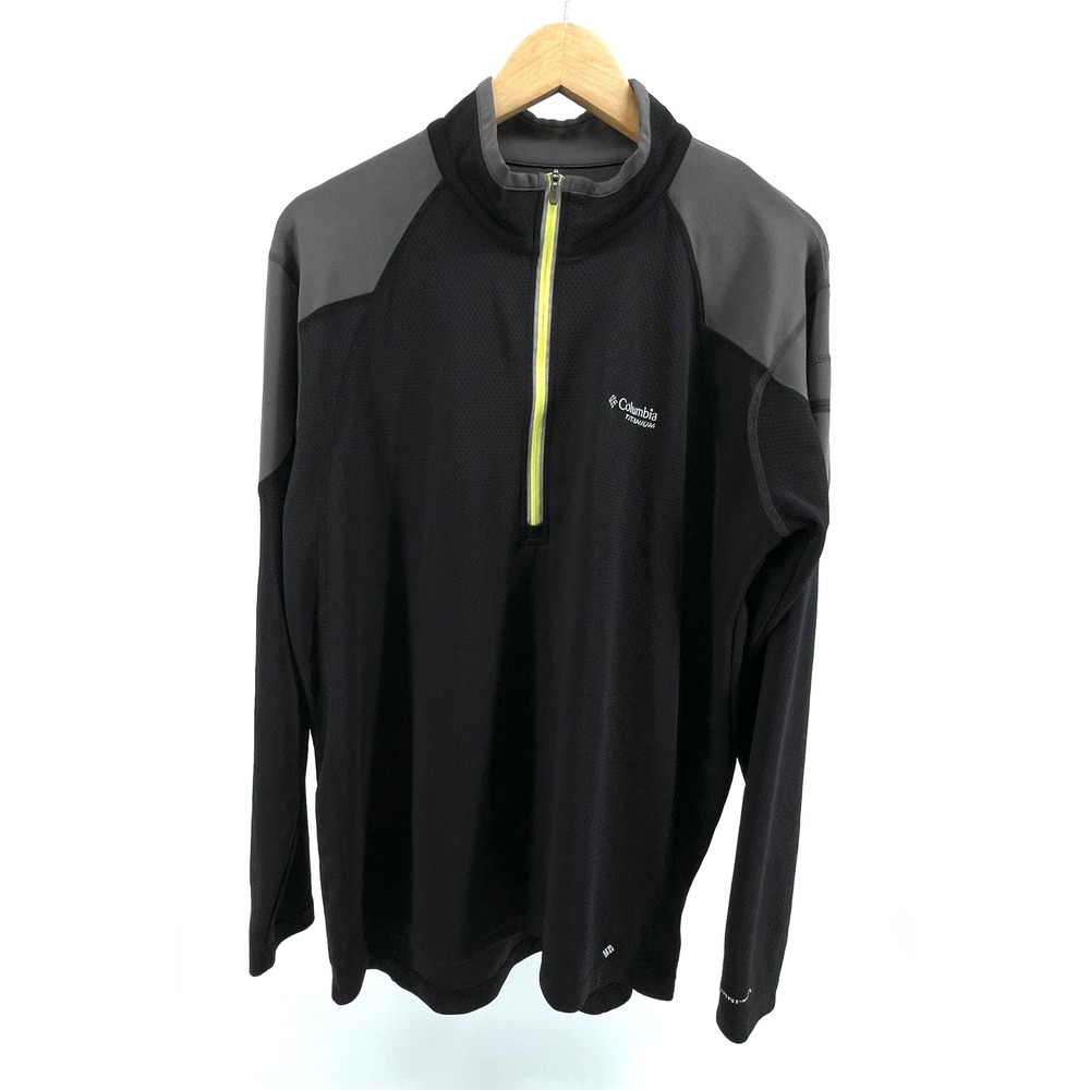 Columbia Titanium Mens XL Black Omni-Wick Quarter Zip Pullover TM6223 LS